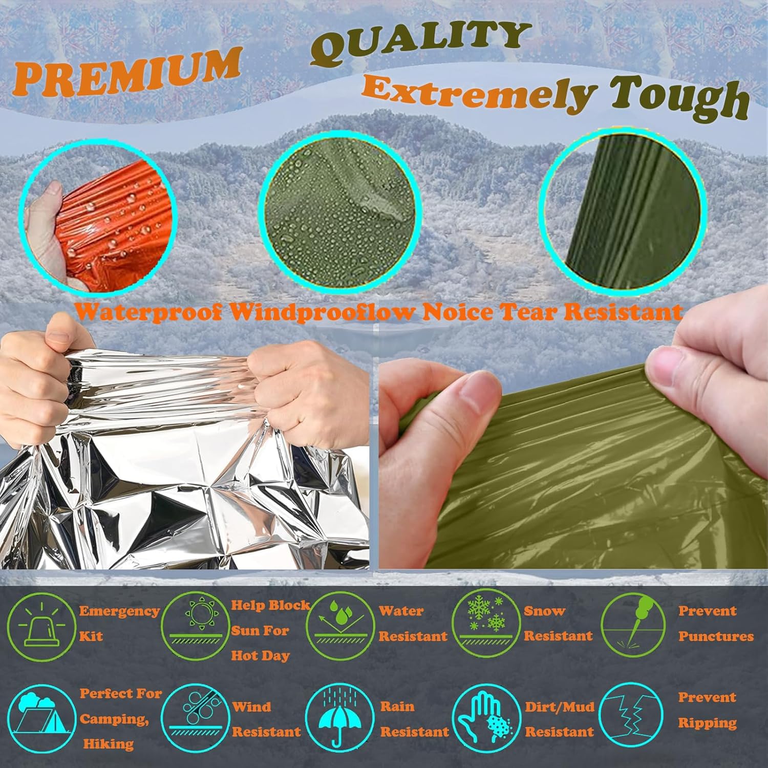 Camping Raincoat Waterproof Su - Survival Blanket Reflective recensie en prijs