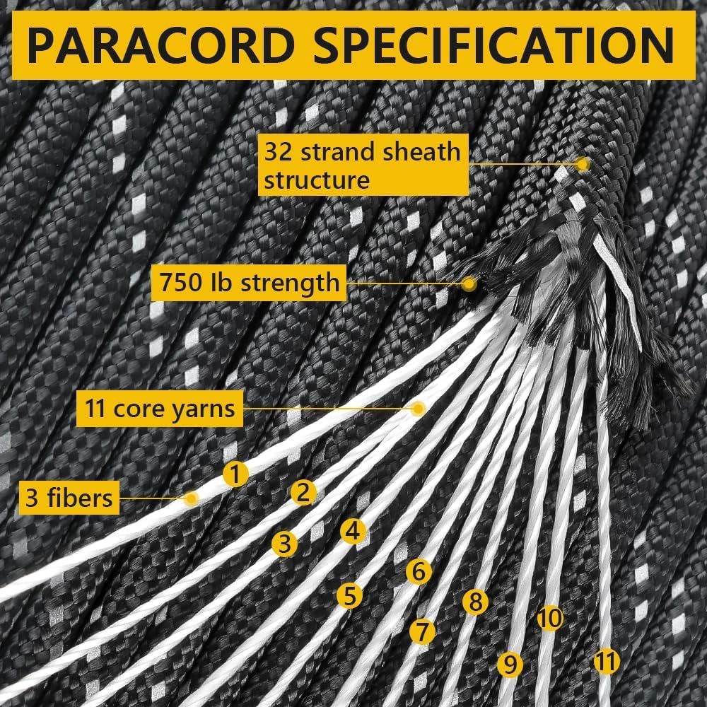750lb Reflective Paracord Rope - Para Cord 1000Ft recensie en prijs