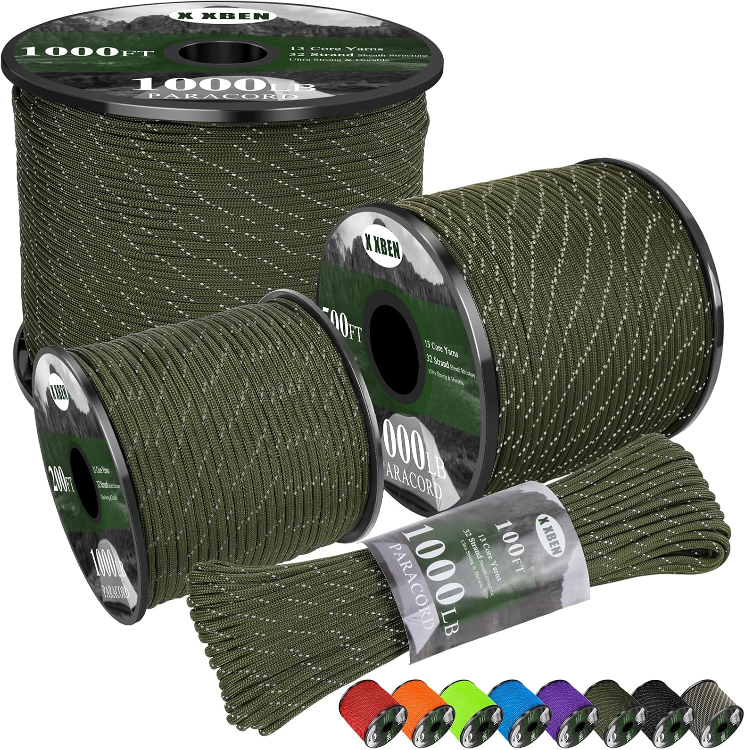 1000lb Reflective Paracord 4mm - Para Cord 1000Ft recensie en prijs
