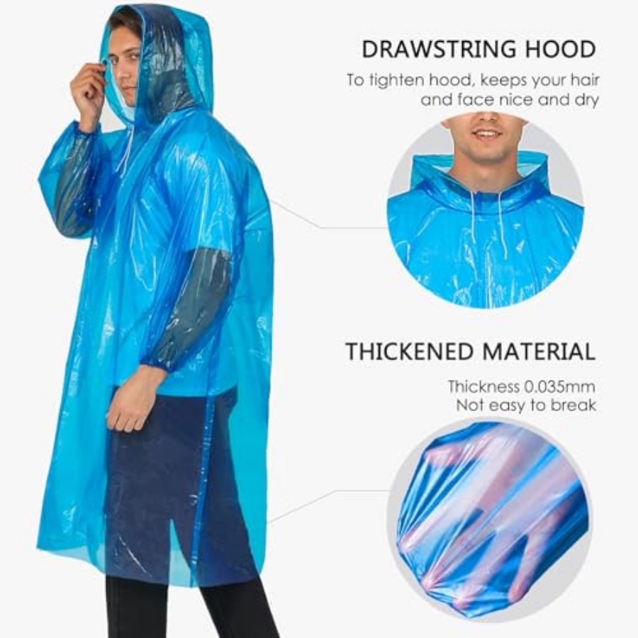 Disposable Rain Ponchos for Ad - Emergency Poncho Rain recensie en prijs