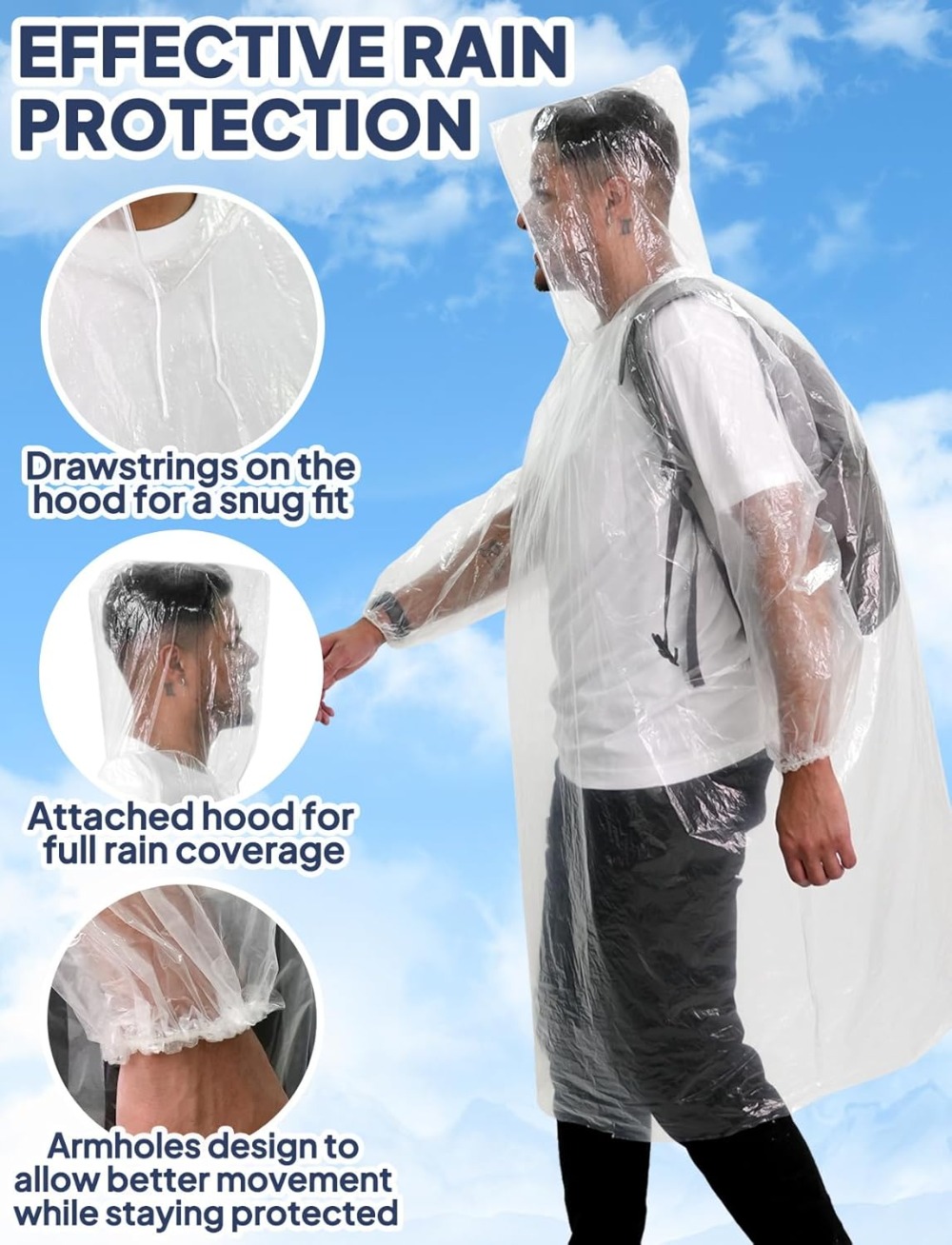 Disposable Rain Poncho for Adu - Emergency Poncho Rain recensie en prijs