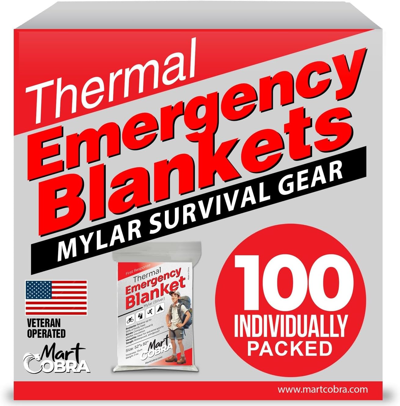 100-Pack Reflective Thermal Bl - Survival Blanket Reflective recensie en prijs