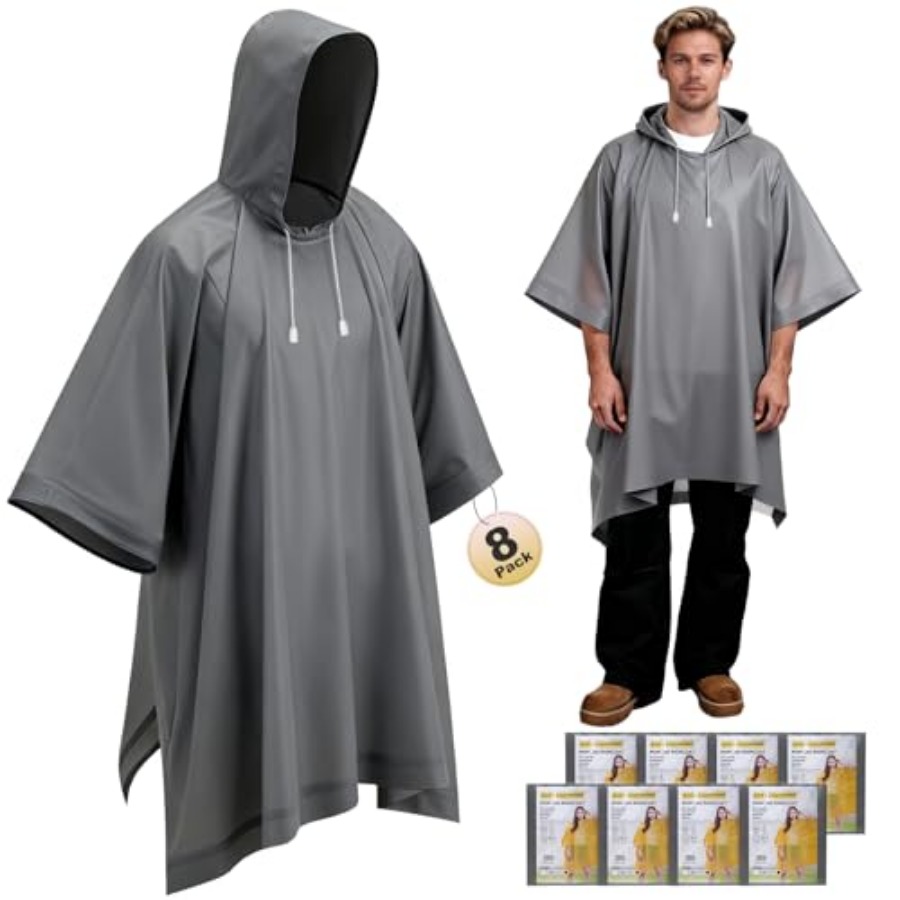 8 Pack Hooded Rain Ponchos for - Emergency Poncho Rain recensie en prijs