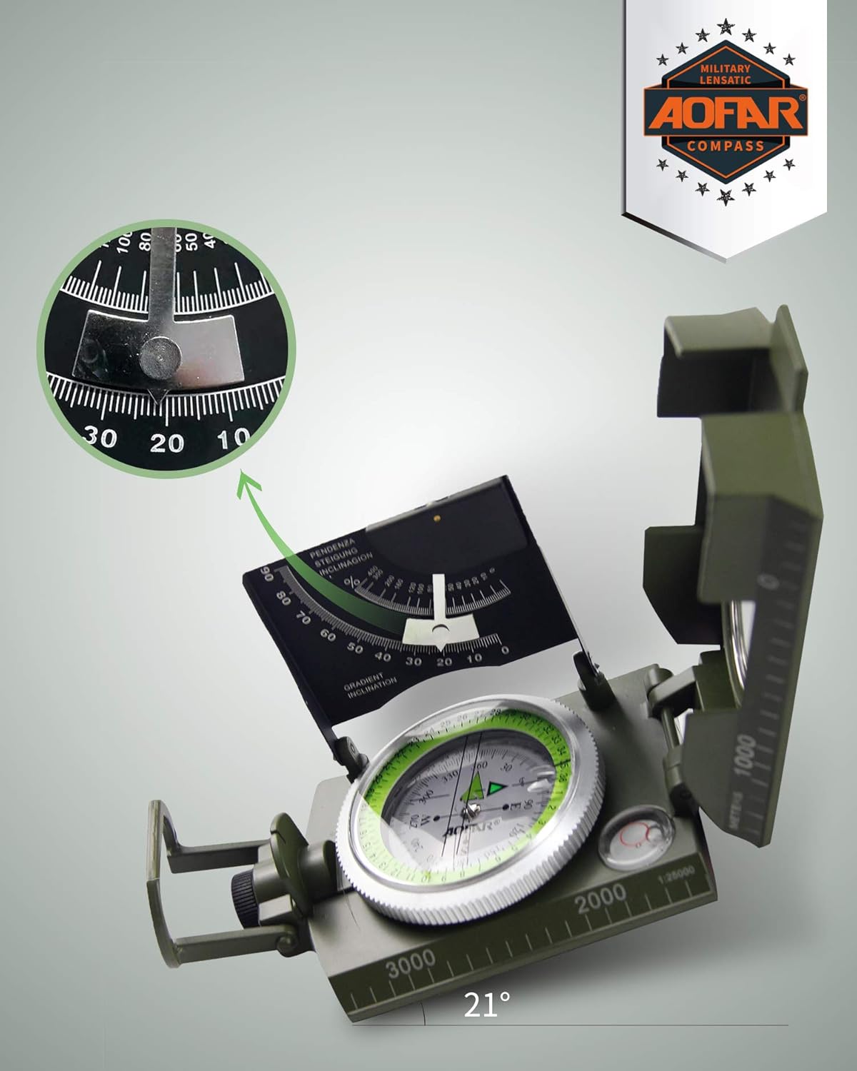 Military Compass for Hiking, L - Compass Lensatic recensie en prijs