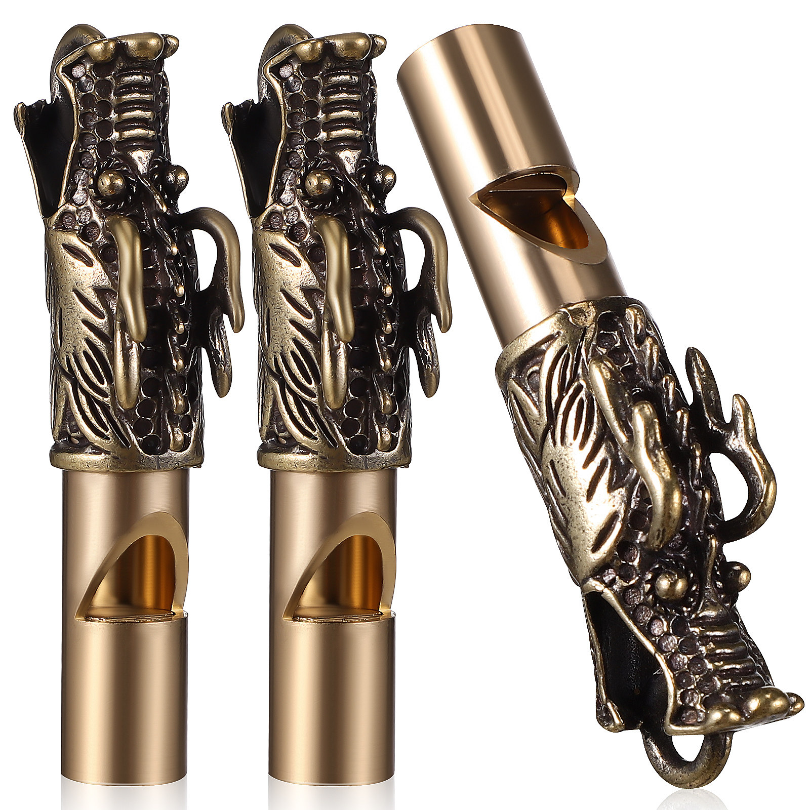 3Pcs Dragon Whistles Brass Vin - Emergency Whistle Loud recensie en prijs