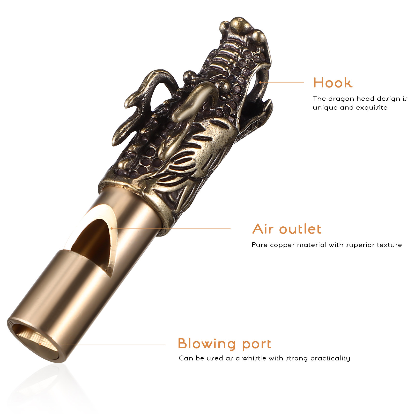 3Pcs Dragon Whistles Brass Vin - Emergency Whistle Loud recensie en prijs