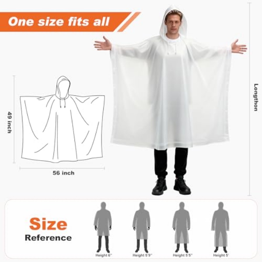 8 Pack Hooded Rain Ponchos for - Emergency Poncho Rain recensie en prijs