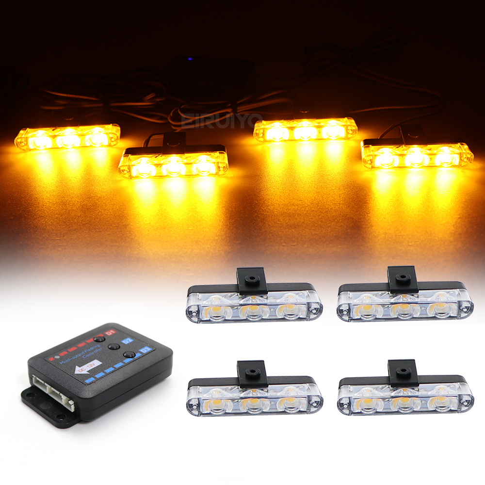4x 3 LED Grill Car LED Strobe  - Sos Light Strobe recensie en prijs